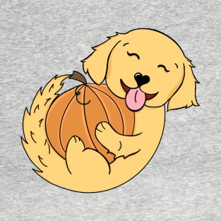 Golden Retriever Pumpkin | Halloween | Fall | Dog Art T-Shirt